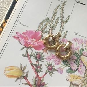 Gold Bamboo hoop Clip-Ons